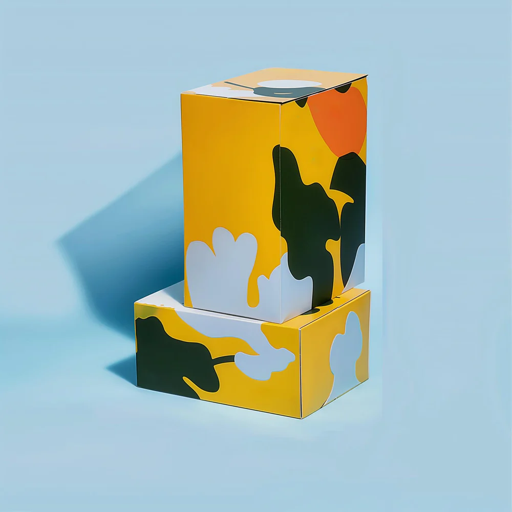 Colorful stacked boxes